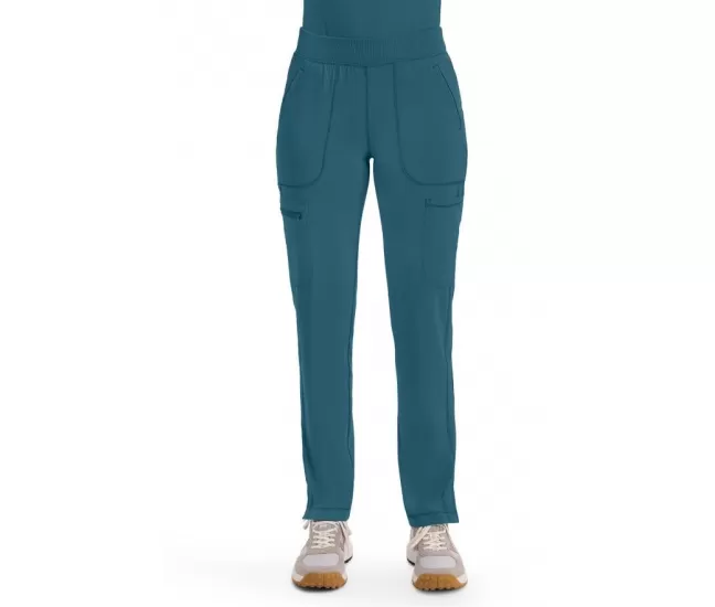 Mid Rise Tapered Leg Pull-on Pant CK065A in Caribbean Blue Mid Rise Tapered Leg Pull-on Pant CK065A in Caribbean Blue