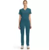 Mid Rise Tapered Leg Pull-on Pant CK065A in Caribbean Blue Mid Rise Tapered Leg Pull-on Pant CK065A in Caribbean Blue