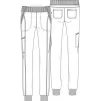 Women's Elastic Waistband Jogger Scrub Pant CK110A Black