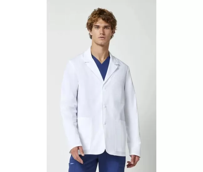 Men's Notched Consultation 30 Lab Coat CK401 White Men's Notched Consultation 30 Lab Coat CK401 White