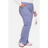 Women's Elastic Waist Cargo Pocket Scrub Pant WW110 Ceil Blue
