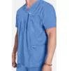 Men's V-Neck Utility Solid Scrub Top WW670 Ciel Blue