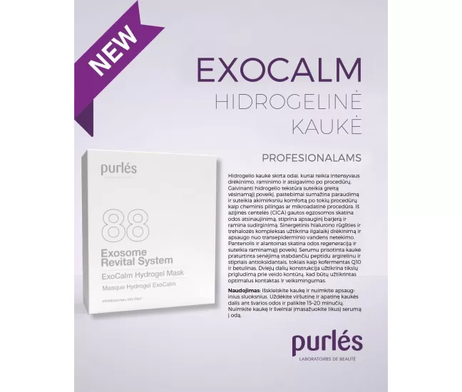 Hidrogelio veido kaukė, ExoCalm Hydrogel Mask set, 7 vnt., Purles 88