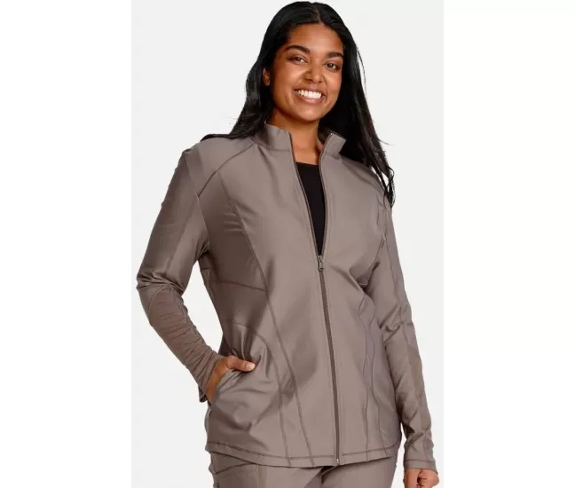 Medicininis švarkelis su užtrauktuku CK390 šviesiai rudas (Iron)