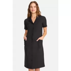 Medicininė suknelė/chalatas su spaudėmis CK512A juoda Medicininė suknelė/chalatas su spaudėmis CK512A juoda