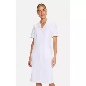 Medicininė suknelė/chalatas su spaudėmis CK512A balta