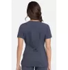 Women's Zip Front Round Neck Solid Scrub Top CK810A Pewter