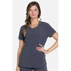 Medicininė moteriška palaidinė su užtrauktuku CK810A tamsiai pilka