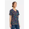 Medicininė moteriška palaidinė CK856 tamsiai mėlyna su džiunglių motyvais