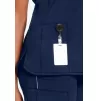 Women's 2-Pocket Shirttail Knit V-Neck Scrub Top CK865A Navy