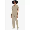Women's 3-Pocket V-Neck Shirttail Scrub Top CK961A Khaki