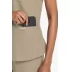 Women's 3-Pocket V-Neck Shirttail Scrub Top CK961A Khaki