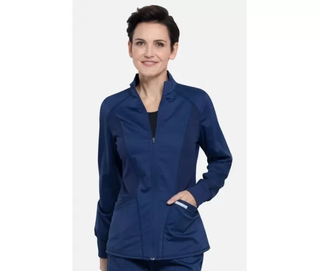 Medicininis švarkelis su užtrauktuku WW301 tamsiai mėlynas