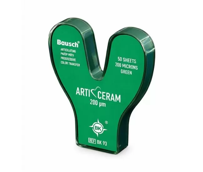Artikuliacinis popierius Arti-Ceram 200 µ žalios pasagos, 50 vnt.