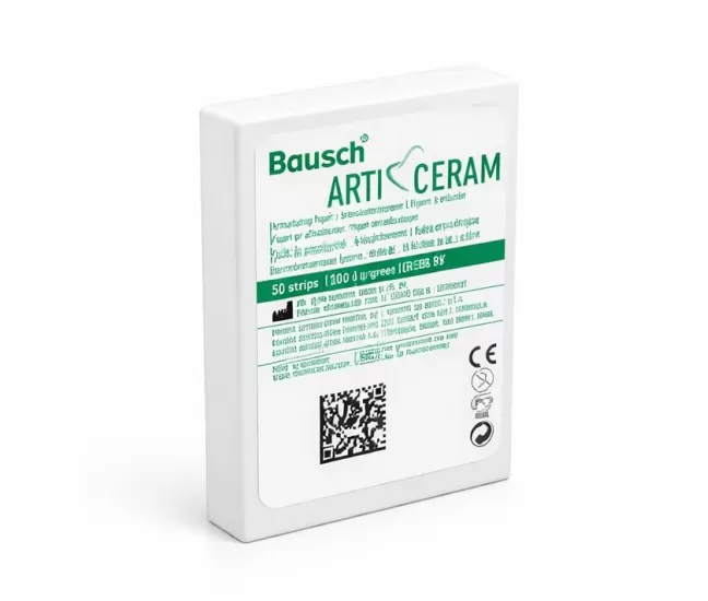 Artikuliacinis popierius Arti-Ceram 100 µ žalios juostelės, 50 vnt.