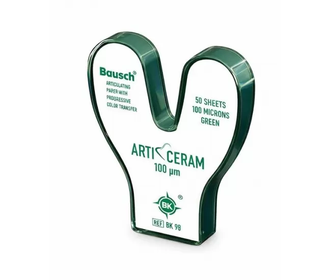 Artikuliacinis popierius Arti-Ceram 100 µ žalios pasagos, 50 vnt.
