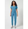 Medicininės moteriškos vidutinio aukščio juosmens jogger stiliaus kelnės, melsvos (Heritage Blue)