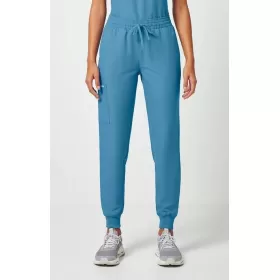 Medicininės moteriškos vidutinio aukščio juosmens jogger stiliaus kelnės CK00034A, melsvos (Heritage Blue)