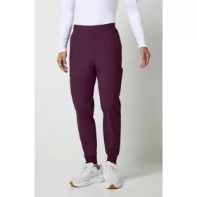 Men's 5-Pocket Interior Drawstring Jogger Scrub Pant IN027A Wine