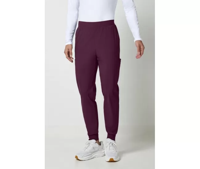Vyriškos 5 kišenių jogger stiliaus medicininės kelnės IN027A, tamsiai raudonos (vyno) Vyriškos 5 kišenių jogger stiliaus medicininės kelnės IN027A, tamsiai raudonos (vyno)