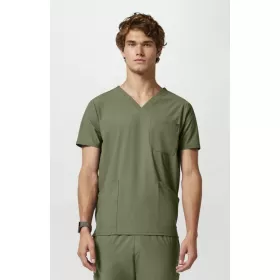 Men's 3-Pocket V-Neck Scrub Top IN651A Olive Men's 3-Pocket V-Neck Scrub Top IN651A Olive