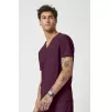 Men's 3-Pocket V-Neck Scrub Top IN651A Wine Men's 3-Pocket V-Neck Scrub Top IN651A Wine