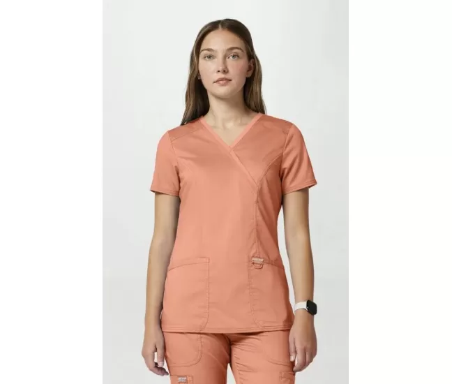 Medicininė figūrą pabrėžianti moteriška palaidinė WW610 gelsvai oranžinė (Papaya Juice)