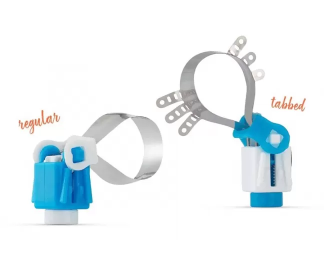 Hoop Quickmat metalinės matricos su liežuvėliu didelės ir mažos 0.035 mm, 45 vnt.