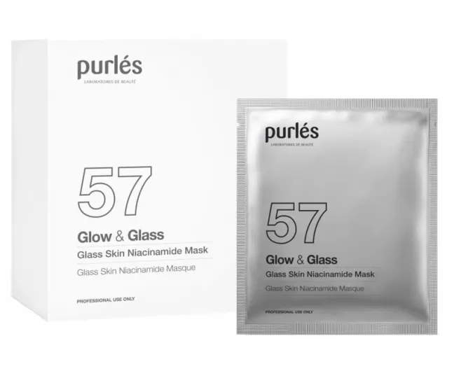 Kaukė veidui, Glass Skin Niacinamide Mask, Glow & Glass, 5 + 1 vnt, Purles 57 Kaukė veidui, Glass Skin Niacinamide Mask, Glow & Glass, 5 + 1 vnt, Purles 57