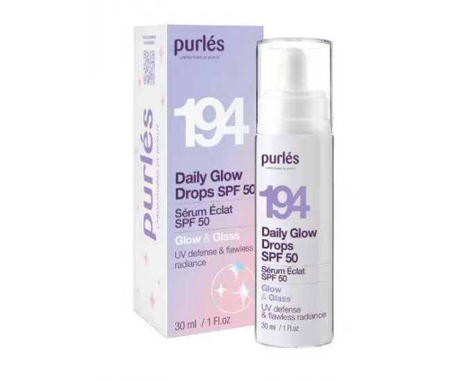 Serumas veidui su SPF50, Daily Glow Drops, Glow & Glass, 30ml, Purles 194 Serumas veidui su SPF50, Daily Glow Drops, Glow & Glass, 30ml, Purles 194
