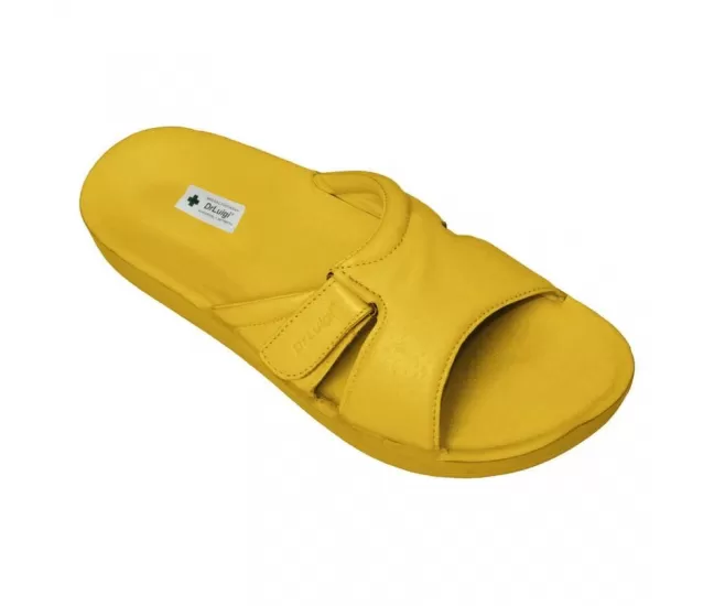 Orthopedic leather opened slippers Dr. Luigi, Yellow Orthopedic leather opened slippers Dr. Luigi, Yellow
