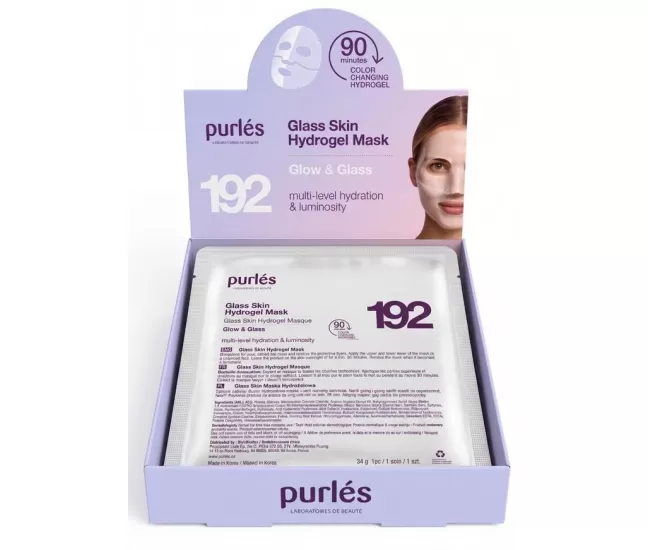 Hidrogelio veido kaukė Glass Skin, Glow & Glass, 1 vnt., Purles 192 Hidrogelio veido kaukė Glass Skin, Glow & Glass, 1 vnt., Purles 192