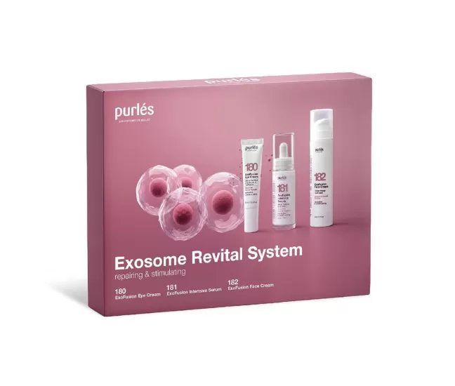 Dovanų rinkinys dėžutėje, Exosome Revital System, 180 + 181 + 182, Purles Dovanų rinkinys dėžutėje, Exosome Revital System, 180 + 181 + 182, Purles