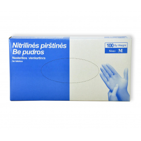 Nitrilinės pirštinės, be pudros, nesterilios, 100 vnt Nitrilinės pirštinės, be pudros, nesterilios, 100 vnt
