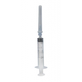 Švirkštas 3 dalių, 2 ml, su užmaunama (Luer Slip) jungtimi, 23G adata, 100 vnt Švirkštas 3 dalių, 2 ml, su užmaunama (Luer Slip) jungtimi, 23G adata, 100 vnt