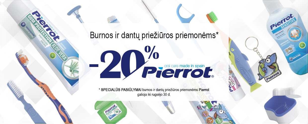 Specialūs pasiūlymai -20% Pierrot priemonėms