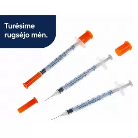 Insulin syringe, 1 ml, with fixed needle 29G, 100 pcs