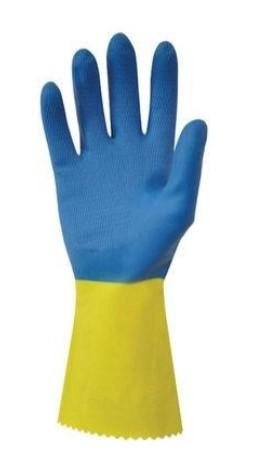 Pirštinės atsparios cheminėms medžiagoms, DUO PLUS, dvigubo latekso, 30 cm, 1 pora