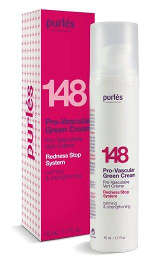 Raudonį mažinantis žaliasis kremas Redness Stop System, 50ml, Purles 148