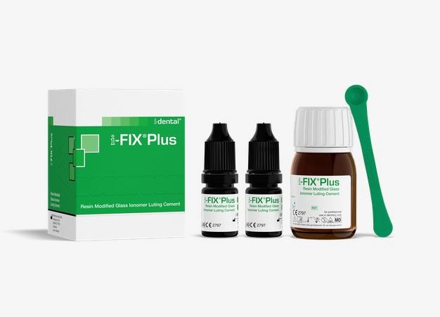 Glass Ionomer Luting Cement i-FIX Plus, 20 g + 2 x 6,5 g
