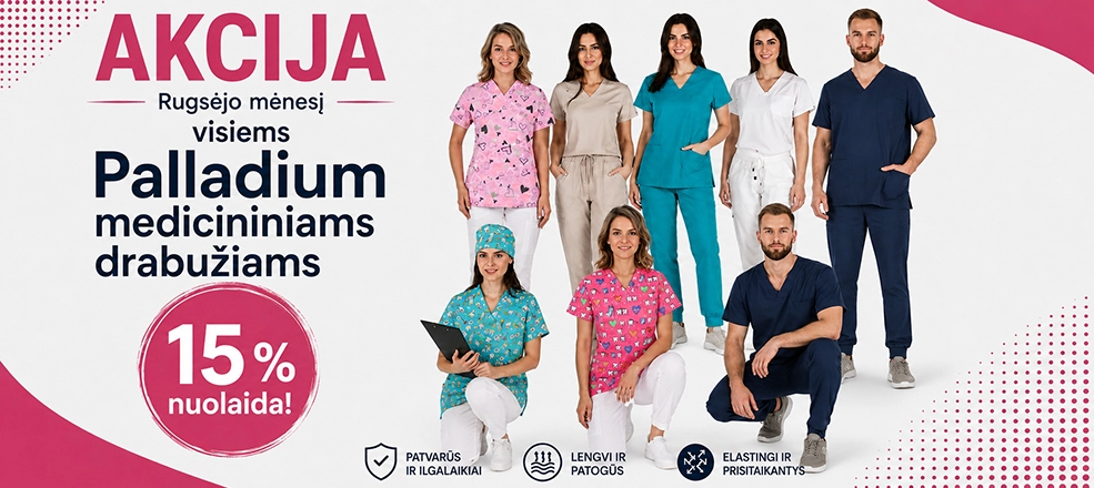 Palladium medicininėms aprangoms - 15% NUOLAIDA